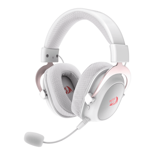 Redragon EU H510 PRO 3-Mode RGB White Gaming Headset - 7.1 Surround Sound - 53MM Audio Drivers in Memory Foam Ear Pads w/Durable Fabric Cover- Multi Platforms Headphone - USB Powered for PC/PS4/NS | show