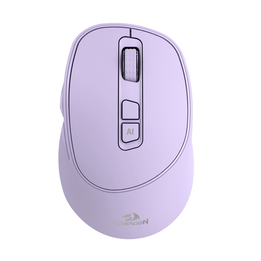 Redragon EU BM4195 AI Smart Wireless Mouse, 2.4G & BT Computer Office Mouse, Translate & Voice Typing, 5 DPI Adjustable, Ergonomic Design, Long Battery Life, for Laptop/Desktop/PC, Purple | show