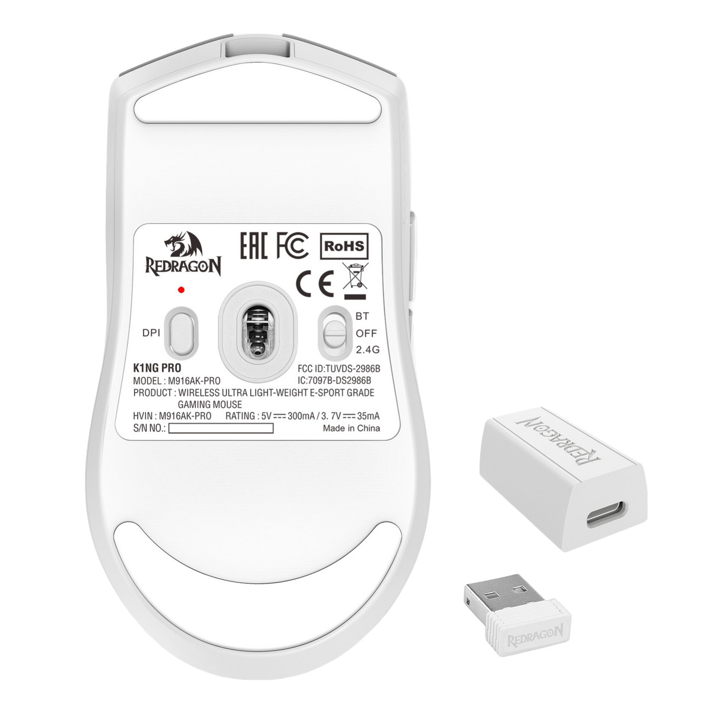 Redragon EU, EISA K1NG PRO M916 49G Wireless Gaming Mouse,1Khz