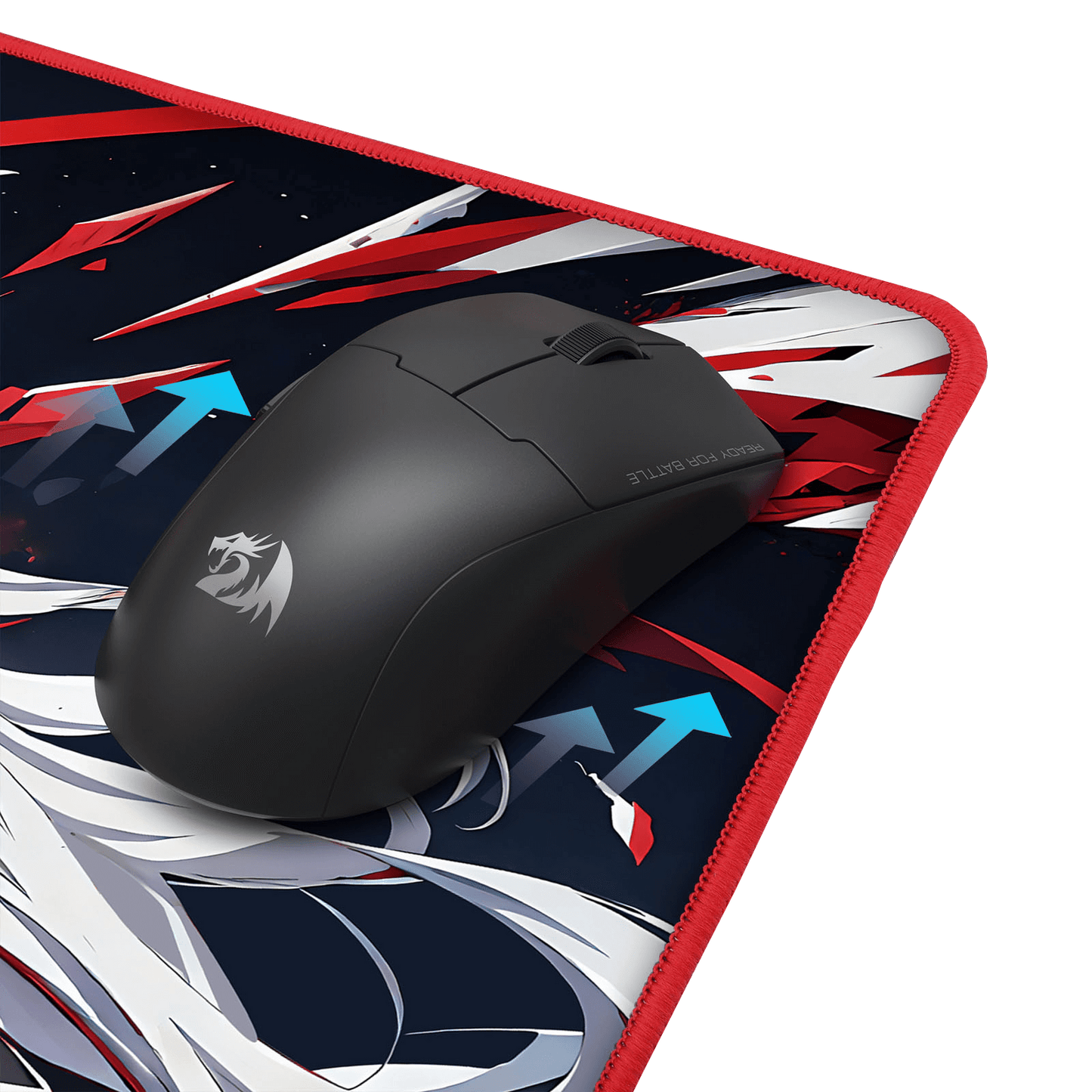 Redragon EU EISA P047 Anime Black Gaming Mouse Pad - Smooth Lycra Surface, Anti-Slip Rubber Base, Spill-Resistant, Durable 3mm Thick Design, Available in Small (13x10 in) & Large (35x16 in), Computer Mouse Mat, Extended Desk Pad, Perfect for Gaming & Work, Pairs with EISA K1NG M916 PRO Mouse