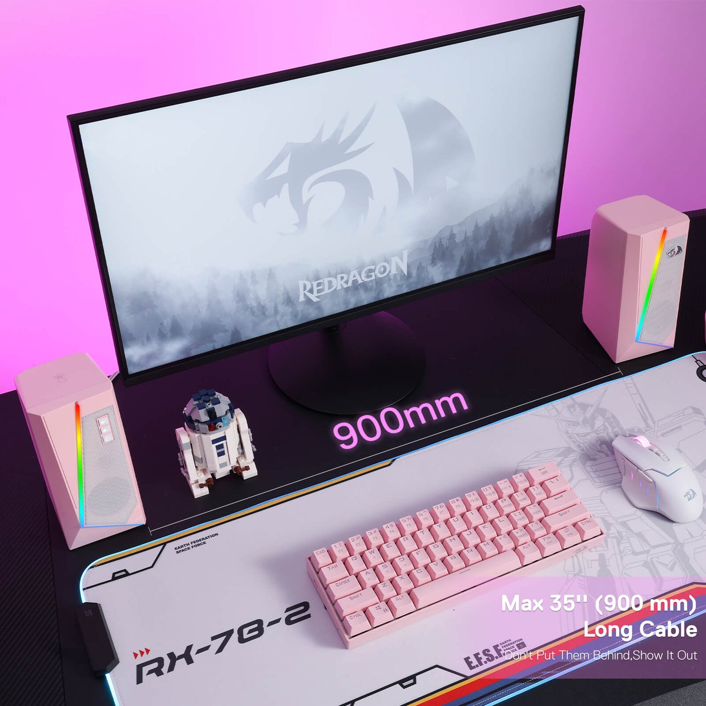Redragon EU GS520 RGB Pink Speakers