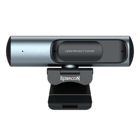 Redragon EU GW911 4K Webcam for PC, Ultra HD with Dual Noise-Cancelling Mic, PDAF Auto Focus, Auto Light Correction, Plug & Play, Privacy Cover – Works w/Zoom/Teams/Skype/Google Meet