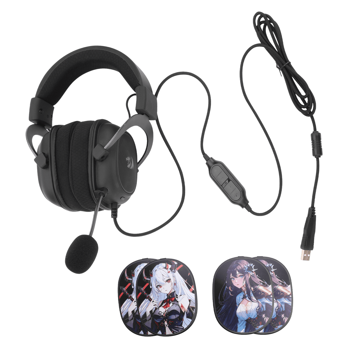 Redragon EU H510 AK RGB Wired Gaming Headset - 7.1 Surround Sound - 53MM Audio Drivers in Memory Foam Ear Pads w/Replaceable Shell- Multi Platforms Headphone - USB Powered for PC/PS4/NS