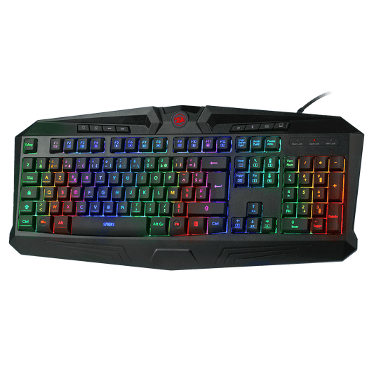 Redragon EU K503 AZERTY Wired Gaming Keyboard, RGB LED Backlight, Multimedia Keys, Silent Membrane Keyboard with Wrist Rest for Windows PC (Black)