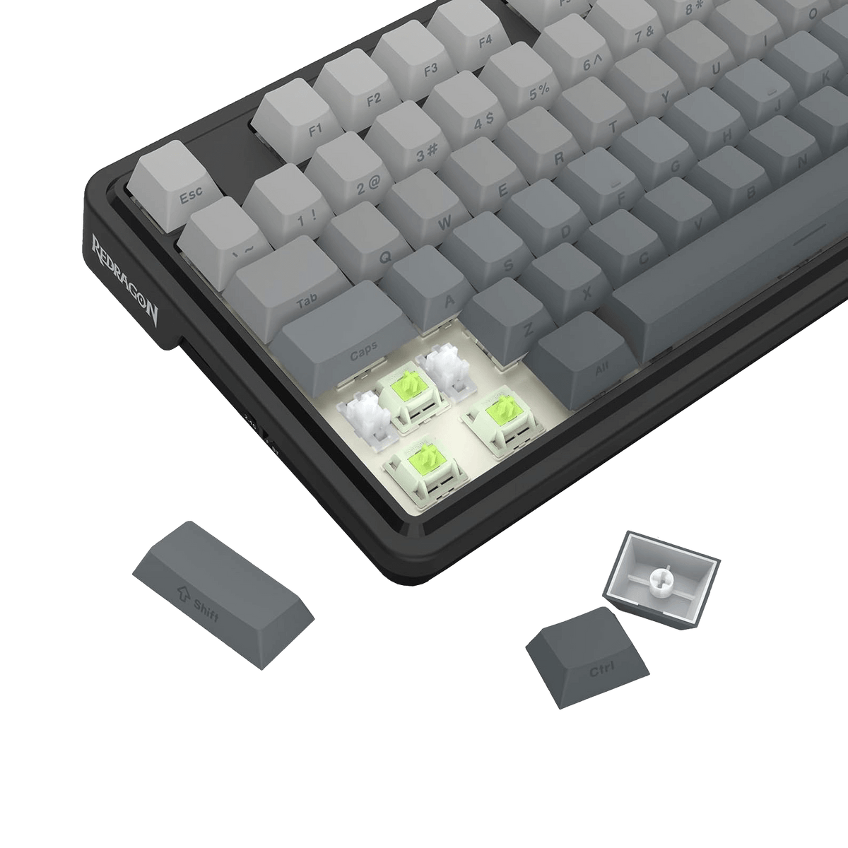 Redragon EU K673 GB 75% Wireless Gasket RGB Gaming Keyboard, 3-Modes 81 Keys PBT Compact Mechanical Keyboard w/Hot-Swap Socket, Dedicated Knob Control & 5-Layer Noise Dampening, Custom Linear Switch