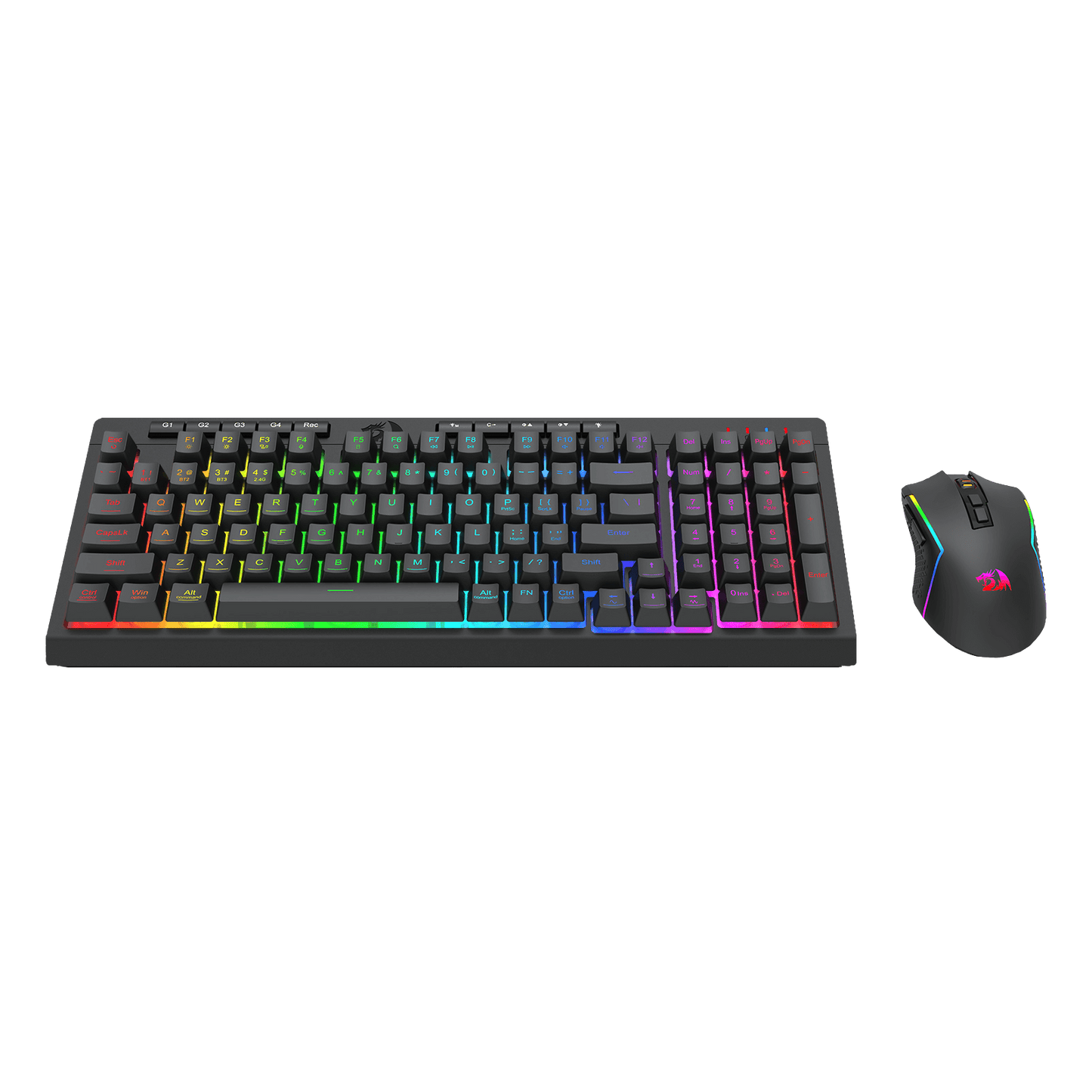 Redragon EU S142 Wireless Gaming Keyboard & Mouse Combo, 98 Keys K515 PRO Wireless RGB Membrane Keyboard and 4800 DPI Wireless M693 PRO Gaming Mouse Bundle