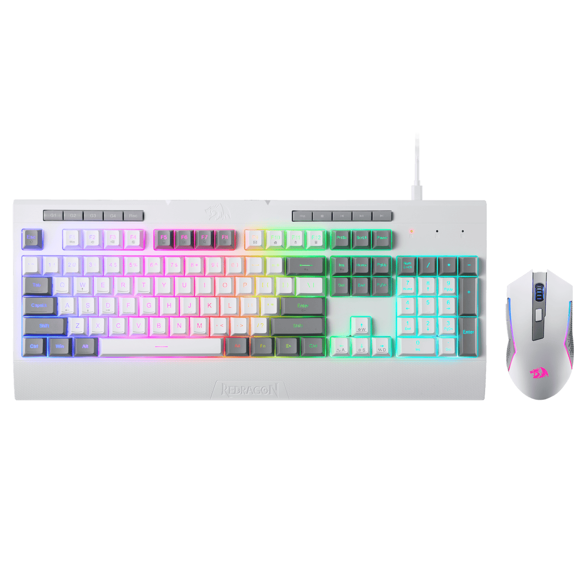 Redragon EU S151 Gaming Keyboard & Mouse Combo, 104 Keys K525 Wired RGB Membrane Keyboard and 10000 DPI Wired M616 Gaming Mouse Bundle