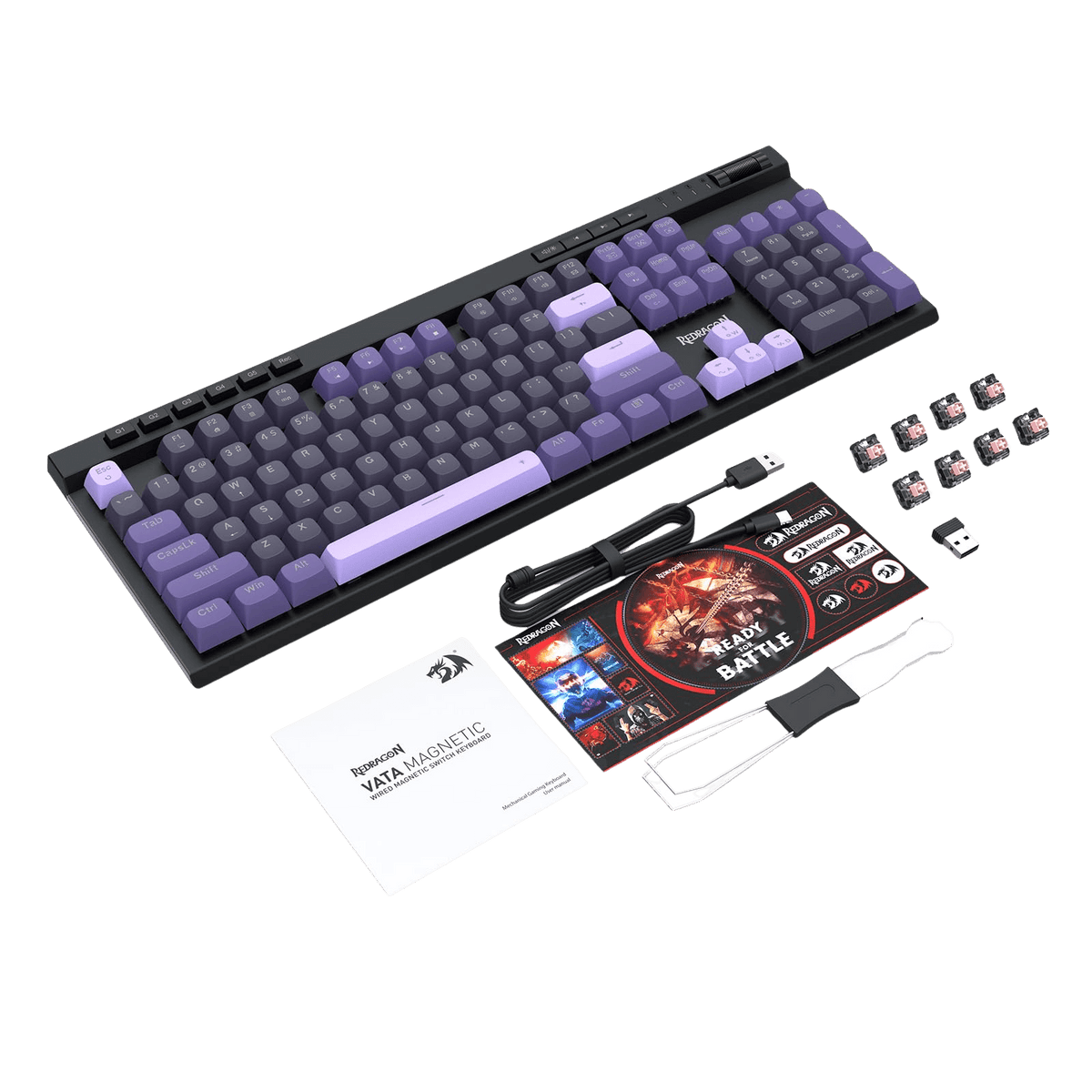 Redragon EU K580 HE Rapid Trigger Gaming Keyboard, 100% 104 Keys Wired Mechanical Keyboard w/Hyper-Fast Actuation, 8K Hall Effect Magnetic Switch, Dedicated Media Controls, Onboard Macro Recording