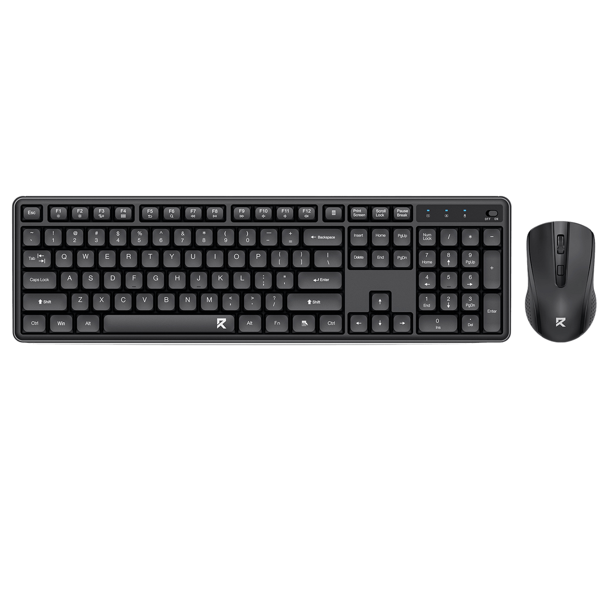 Redragon EU BS7634 Wireless Keyboard and Mouse Combo, 104 Keys 2.4Ghz Wireless Low-Profile Membrane Keyboard w/Low Profile Design, Ergnomic Comfort Grip, 4000 DPI Max Mouse