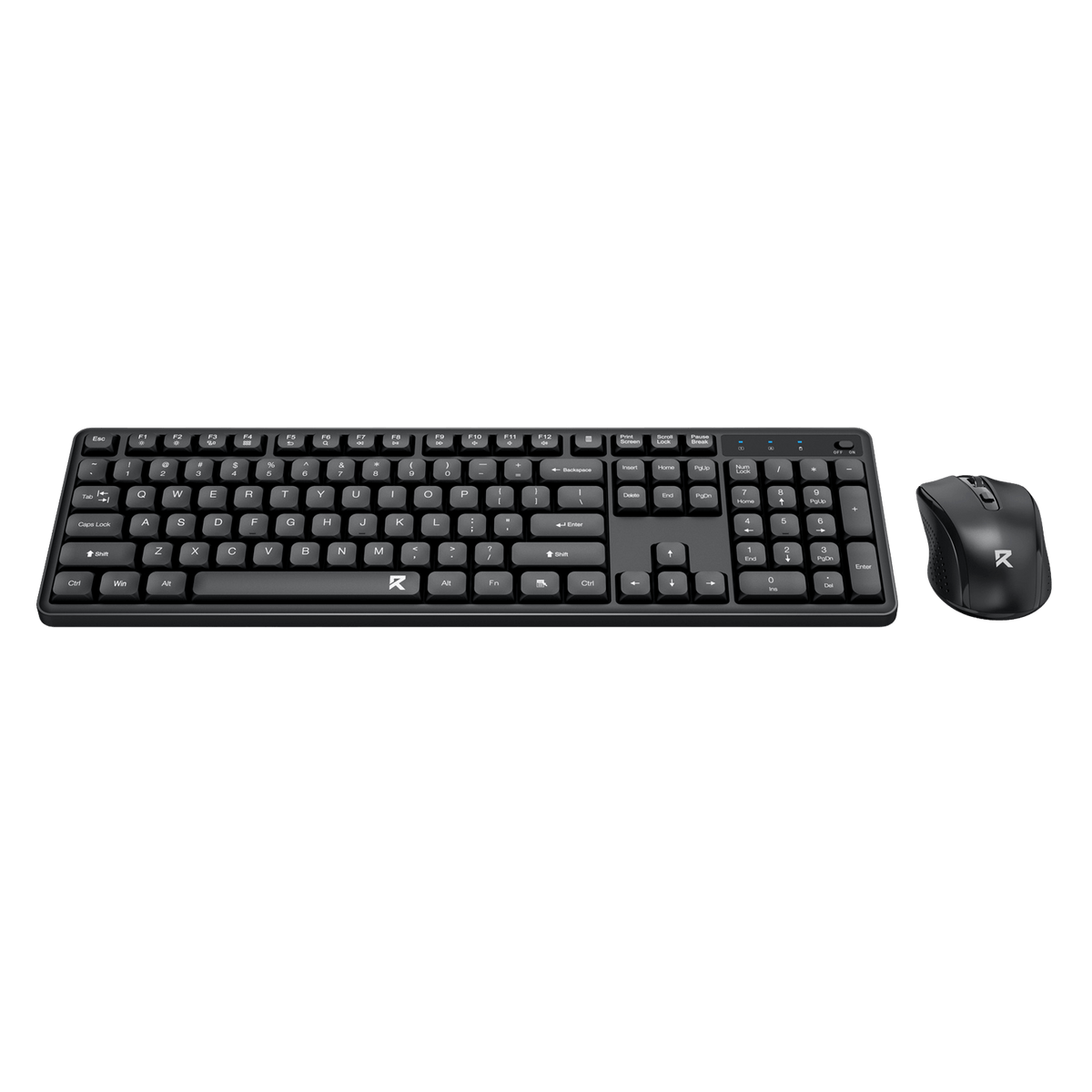 Redragon EU BS7634 Wireless Keyboard and Mouse Combo, 104 Keys 2.4Ghz Wireless Low-Profile Membrane Keyboard w/Low Profile Design, Ergnomic Comfort Grip, 4000 DPI Max Mouse