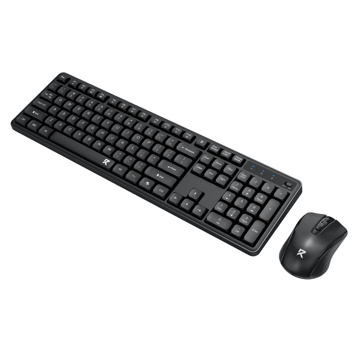 Redragon EU BS7634 Wireless Keyboard and Mouse Combo, 104 Keys 2.4Ghz Wireless Low-Profile Membrane Keyboard w/Low Profile Design, Ergnomic Comfort Grip, 4000 DPI Max Mouse