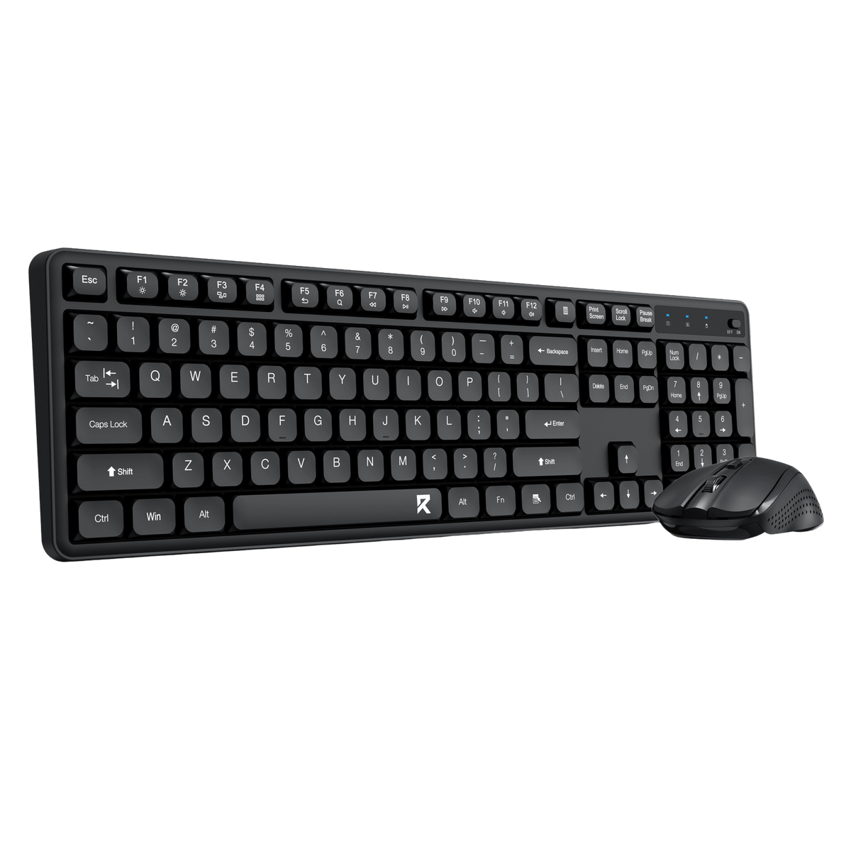 Redragon EU BS7634 Wireless Keyboard and Mouse Combo, 104 Keys 2.4Ghz Wireless Low-Profile Membrane Keyboard w/Low Profile Design, Ergnomic Comfort Grip, 4000 DPI Max Mouse