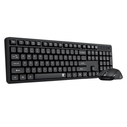 Redragon EU BS7634 Wireless Keyboard and Mouse Combo, 104 Keys 2.4Ghz Wireless Low-Profile Membrane Keyboard w/Low Profile Design, Ergnomic Comfort Grip, 4000 DPI Max Mouse