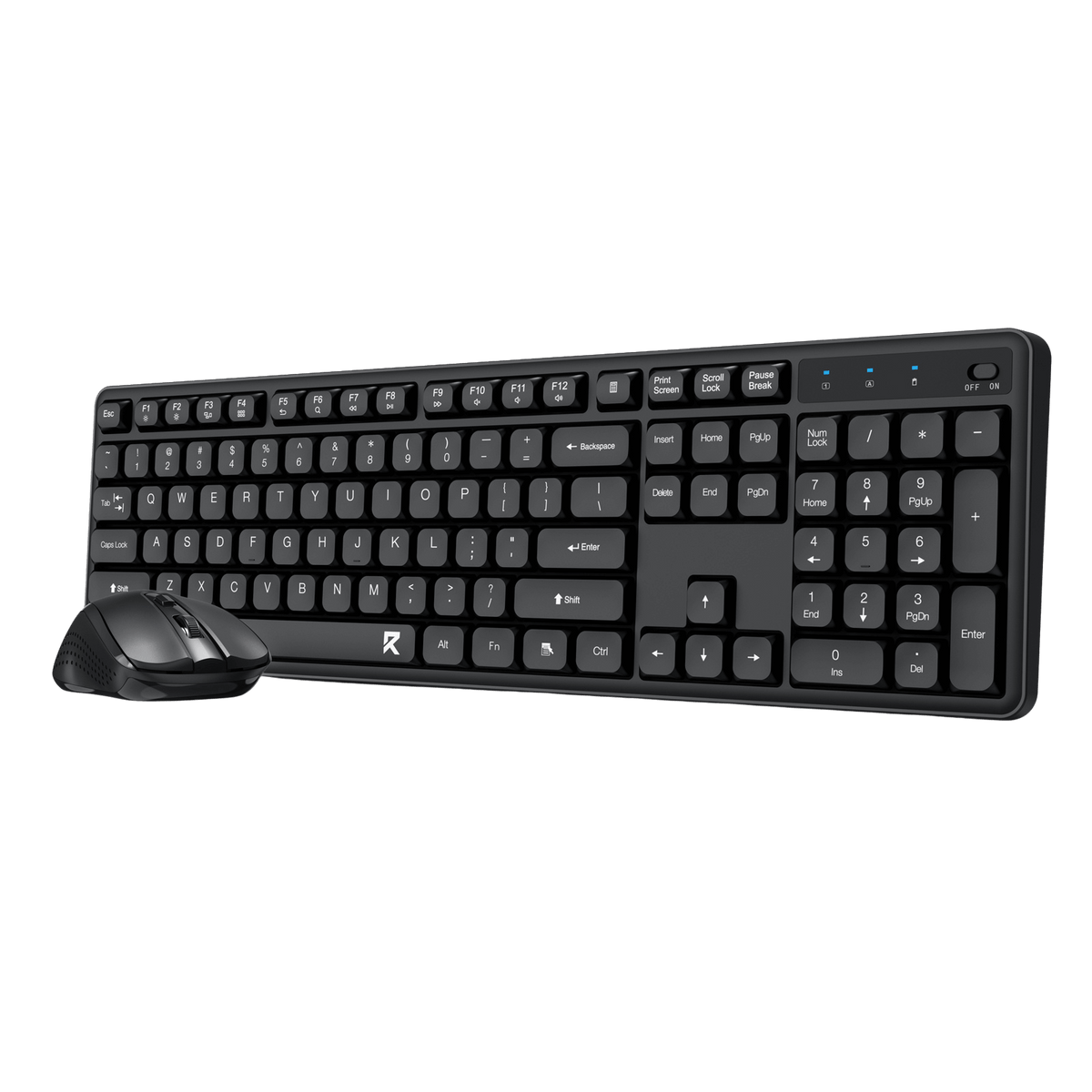 Redragon EU BS7634 Wireless Keyboard and Mouse Combo, 104 Keys 2.4Ghz Wireless Low-Profile Membrane Keyboard w/Low Profile Design, Ergnomic Comfort Grip, 4000 DPI Max Mouse