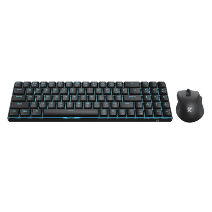 Redragon BS8773 Wireless Keyboard and Mouse Combo, 78 Keys 2.4Ghz Wireless Low-Profile Mechanical Brown Switch Keyboard w/Slim Compact Design & Single Blue Backlit, Comfort Grip 2400 DPI Max Mouse | show