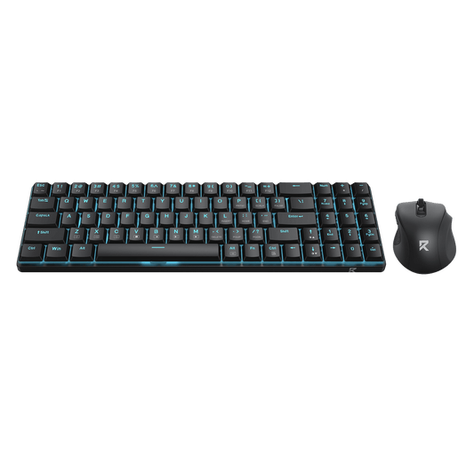 Redragon BS8773 Wireless Keyboard and Mouse Combo, 78 Keys 2.4Ghz Wireless Low-Profile Mechanical Brown Switch Keyboard w/Slim Compact Design & Single Blue Backlit, Comfort Grip 2400 DPI Max Mouse | show