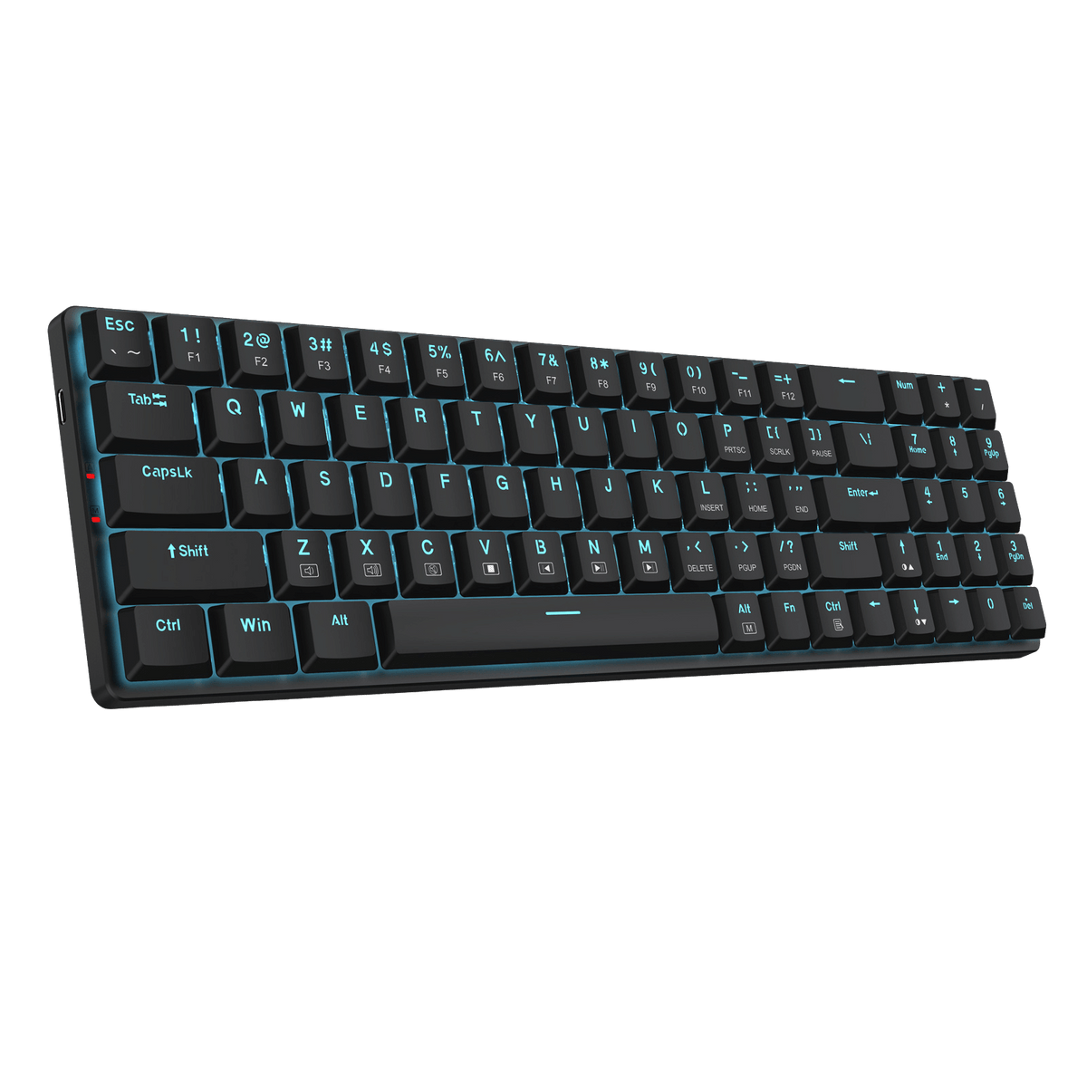 Redragon BS8773 Wireless Keyboard and Mouse Combo, 78 Keys 2.4Ghz Wireless Low-Profile Mechanical Brown Switch Keyboard w/Slim Compact Design & Single Blue Backlit, Comfort Grip 2400 DPI Max Mouse