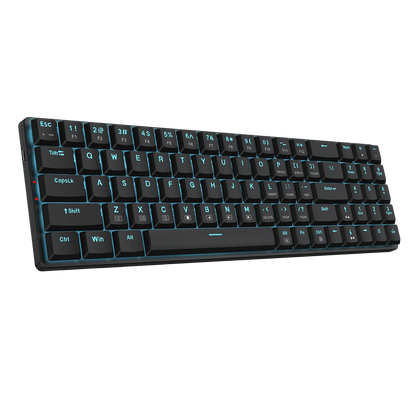 Redragon BS8773 Wireless Keyboard and Mouse Combo, 78 Keys 2.4Ghz Wireless Low-Profile Mechanical Brown Switch Keyboard w/Slim Compact Design & Single Blue Backlit, Comfort Grip 2400 DPI Max Mouse