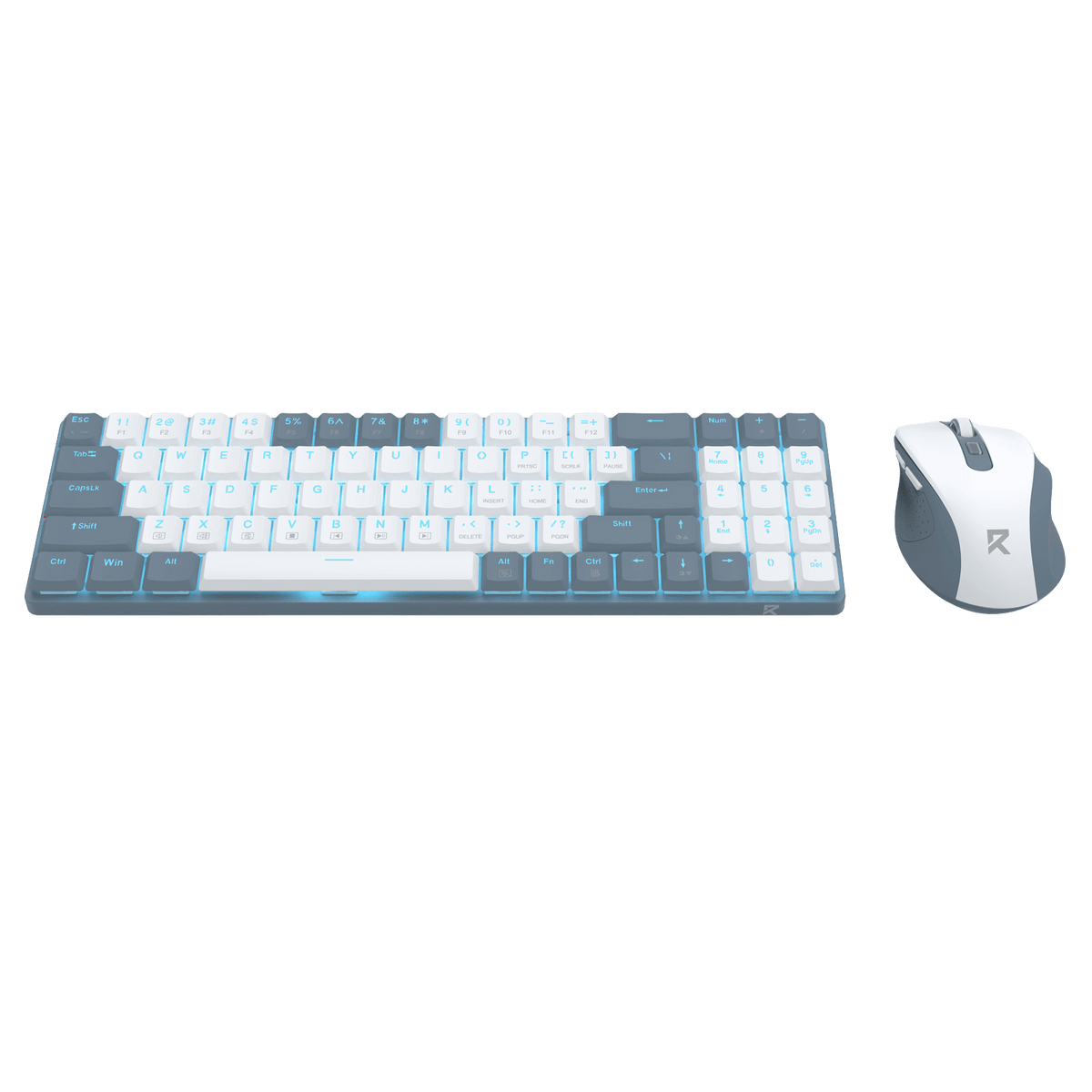 Redragon BS8773 Wireless Keyboard and Mouse Combo, 78 Keys 2.4Ghz Wireless Low-Profile Mechanical Red Switch Keyboard w/Slim Compact Design & Single Blue Backlit, Comfort Grip 2400 DPI Max Mouse | show