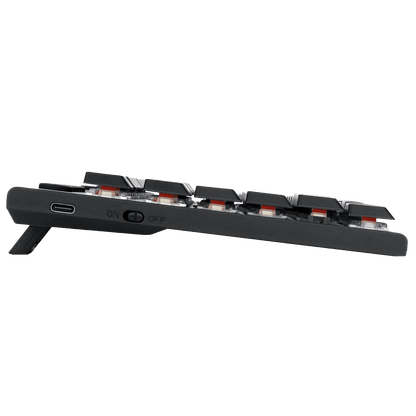Redragon EU, Bluetooth/2.4Ghz/Wired Tri-Mode Ultra-Thin Low Profile Gaming Keyboard w/No-Lag Cordless Connection, Dedicated Media Control & Linear Red Switch