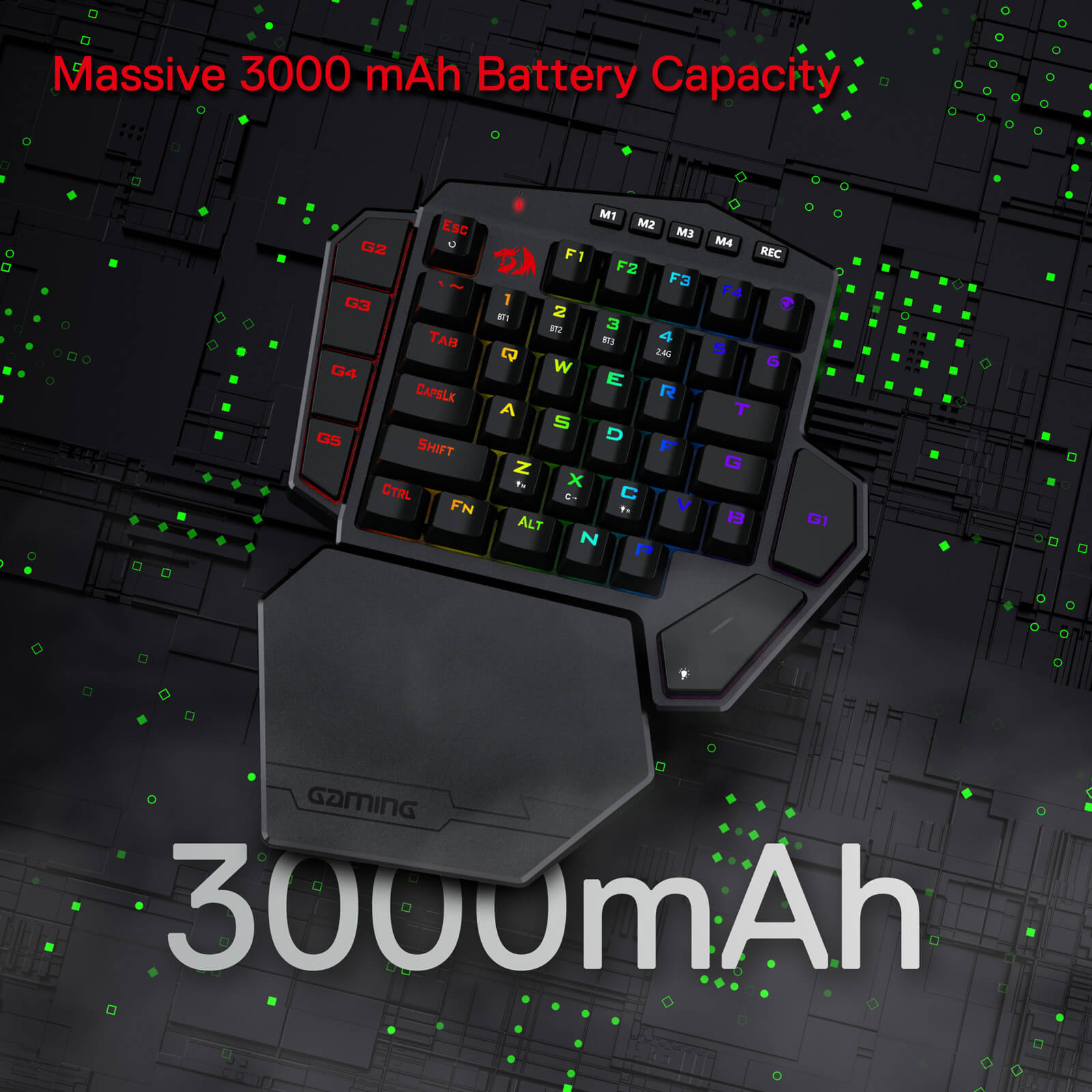 Redragon EU DITI K585 Wireless One-Handed Gaming Keyboard