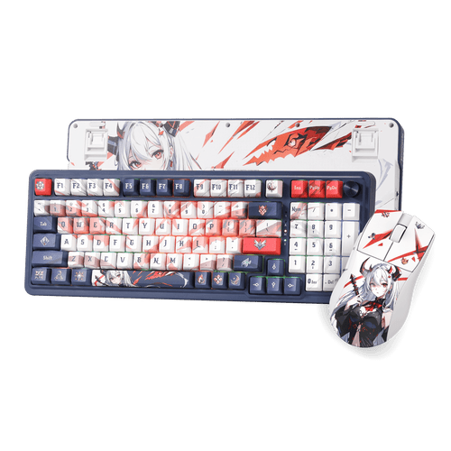 Redragon EU K686 Pro SE Keyboard in a Gaming Setup with Customizable RGB Lighting and Anime-Themed Design