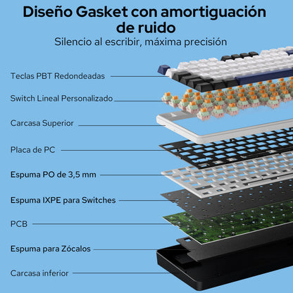 Teclado para videojuegos Redragon K689 con 108 teclas, conexión por cable, RGB e intercambio en caliente