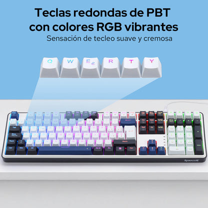 Teclado para juegos Redragon K689 con 108 teclas, conexión por cable, RGB y función «hot-swap», con calculadora y modo escritorio
