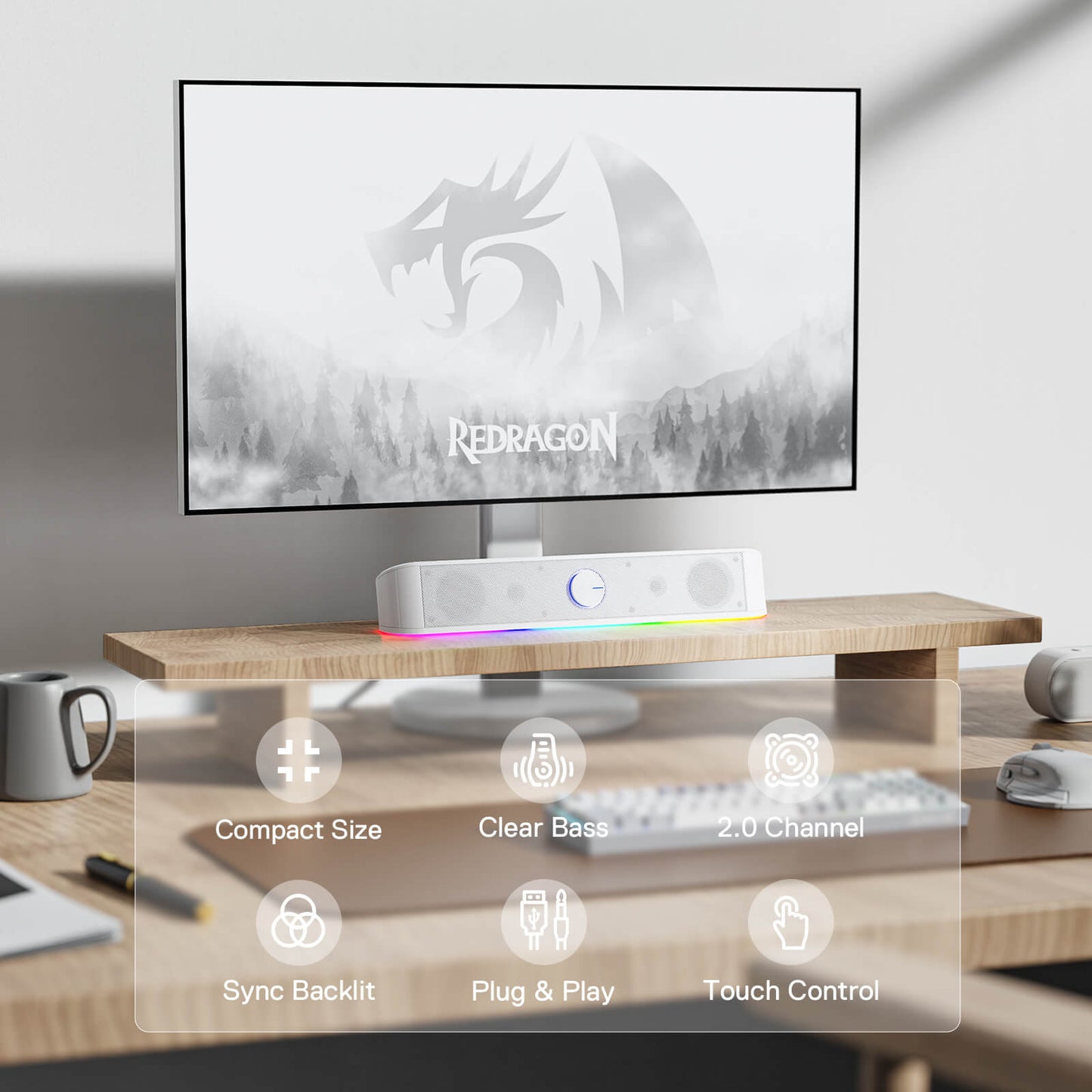 redragon EU GS560 RGB Desktop Soundbar