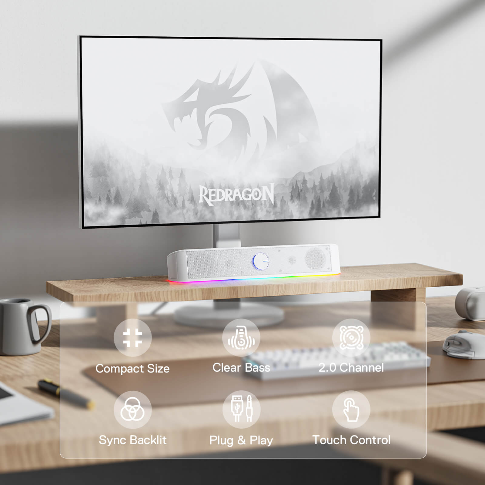 redragon EU GS560 RGB Desktop Soundbar