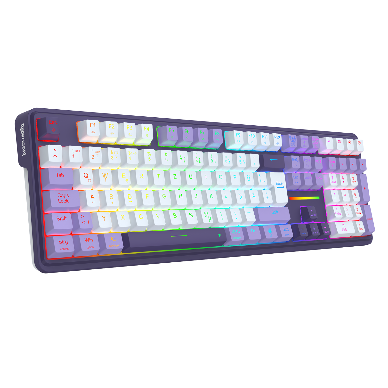 Redragon K745 PRO – kabellose 108-Tasten-RGB-Gaming-Tastatur mit Gasket-Tasten, 4 Hotkeys | Zusätzliche Schnelltasten, 0-Delay-Tri-Mode, gepolsterte Geräuschdämpfung für einen sanften, satten Anschlag, farbechte PBT-Tastenkappen, PRO-Software