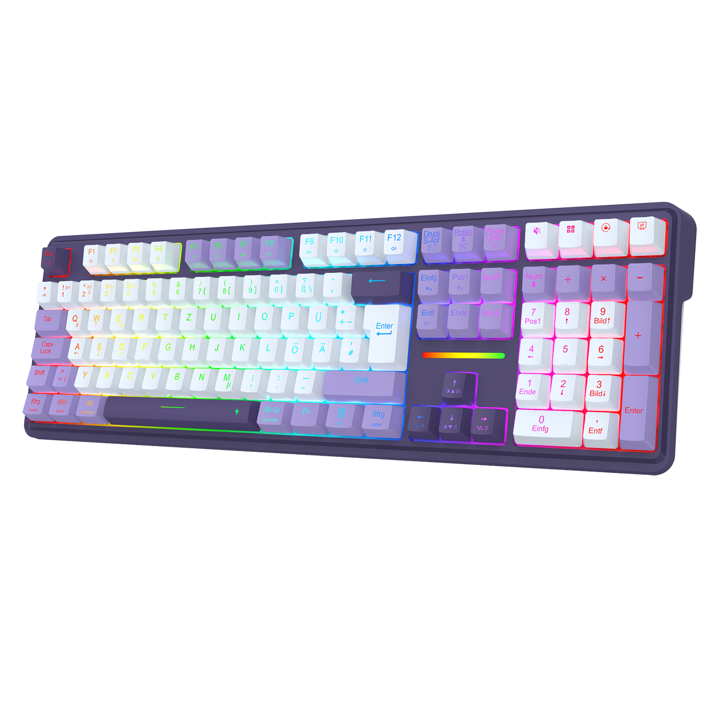 Redragon K745 PRO – kabellose 108-Tasten-RGB-Gaming-Tastatur mit Gasket-Tasten, 4 Hotkeys | Zusätzliche Schnelltasten, 0-Delay-Tri-Mode, gepolsterte Geräuschdämpfung für einen sanften, satten Anschlag, farbechte PBT-Tastenkappen, PRO-Software