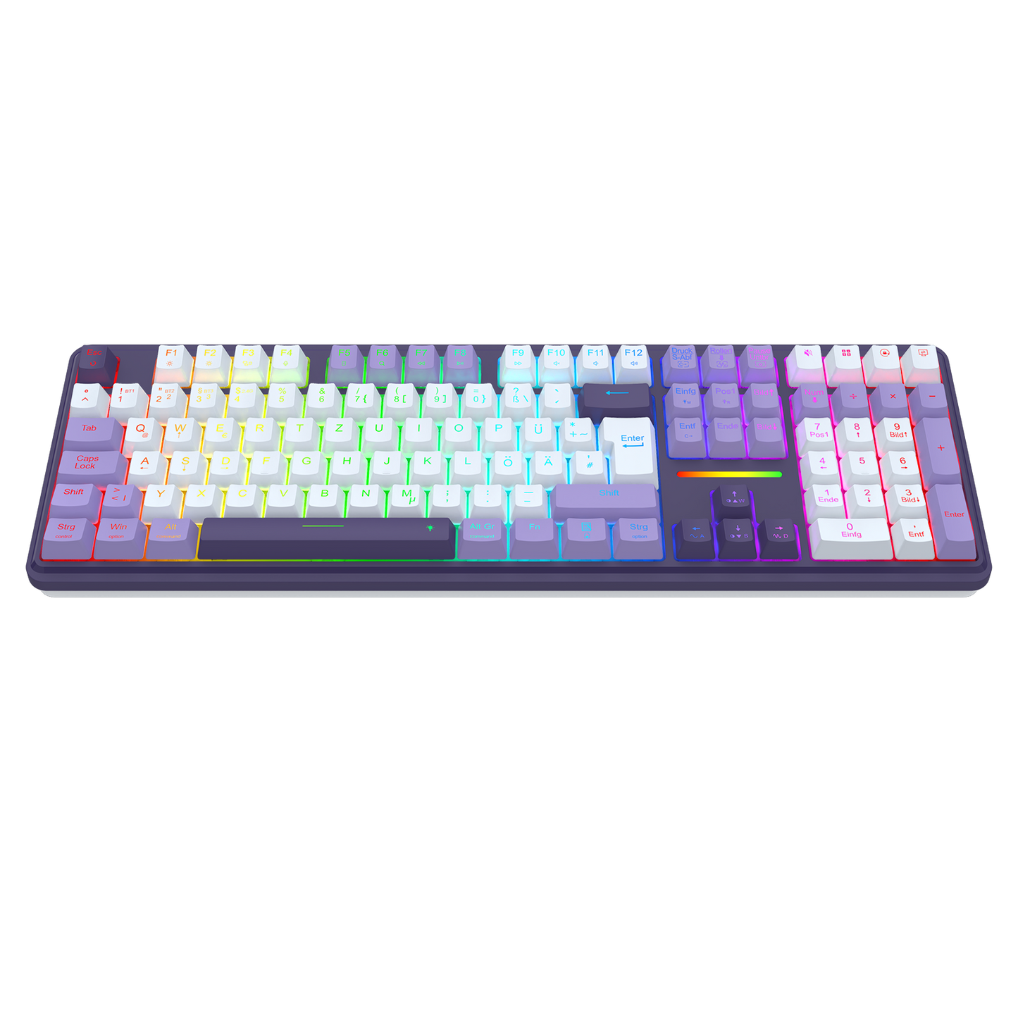 Redragon K745 PRO – kabellose 108-Tasten-RGB-Gaming-Tastatur mit Gasket-Tasten, 4 Hotkeys | Zusätzliche Schnelltasten, 0-Delay-Tri-Mode, gepolsterte Geräuschdämpfung für einen sanften, satten Anschlag, farbechte PBT-Tastenkappen, PRO-Software
