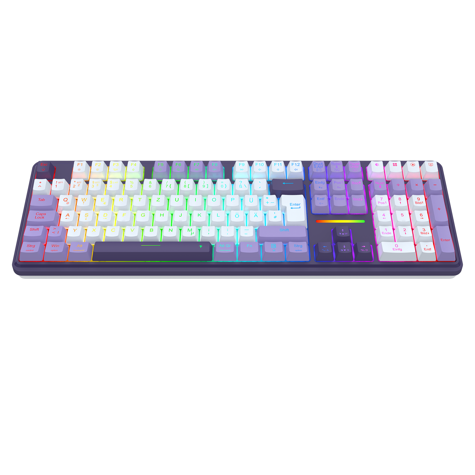 Redragon K745 PRO – kabellose 108-Tasten-RGB-Gaming-Tastatur mit Gasket-Tasten, 4 Hotkeys | Zusätzliche Schnelltasten, 0-Delay-Tri-Mode, gepolsterte Geräuschdämpfung für einen sanften, satten Anschlag, farbechte PBT-Tastenkappen, PRO-Software

