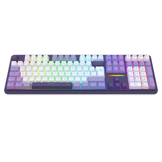 Redragon K745 PRO – kabellose 108-Tasten-RGB-Gaming-Tastatur mit Gasket-Tasten, 4 Hotkeys | Zusätzliche Schnelltasten, 0-Delay-Tri-Mode, gepolsterte Geräuschdämpfung für einen sanften, satten Anschlag, farbechte PBT-Tastenkappen, PRO-Software
