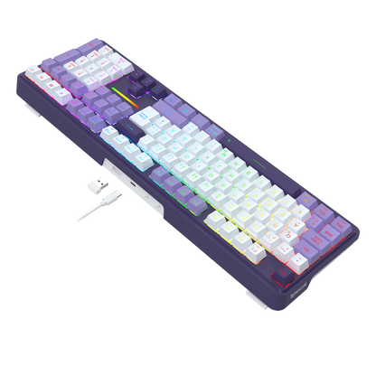 Redragon K745 PRO – kabellose 108-Tasten-RGB-Gaming-Tastatur mit Gasket-Tasten, 4 Hotkeys | Zusätzliche Schnelltasten, 0-Delay-Tri-Mode, gepolsterte Geräuschdämpfung für einen sanften, satten Anschlag, farbechte PBT-Tastenkappen, PRO-Software
