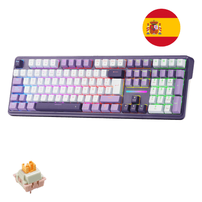 Teclado mecánico inalámbrico para juegos Redragon K745 PRO de 108 teclas, distribución QWERTY española (ES), montaje con juntas, retroiluminación RGB