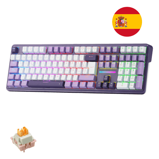 Teclado mecánico inalámbrico para juegos Redragon K745 PRO de 108 teclas, distribución QWERTY española (ES), montaje con juntas, retroiluminación RGB