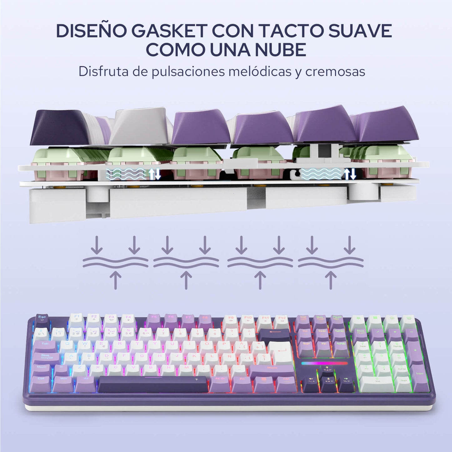 Teclado mecánico para videojuegos Redragon K745 PRO con montaje mediante juntas