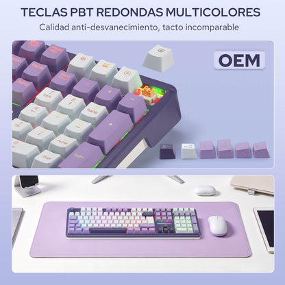 Redragon K745 PRO, teclas PBT que no se decoloran, software PRO