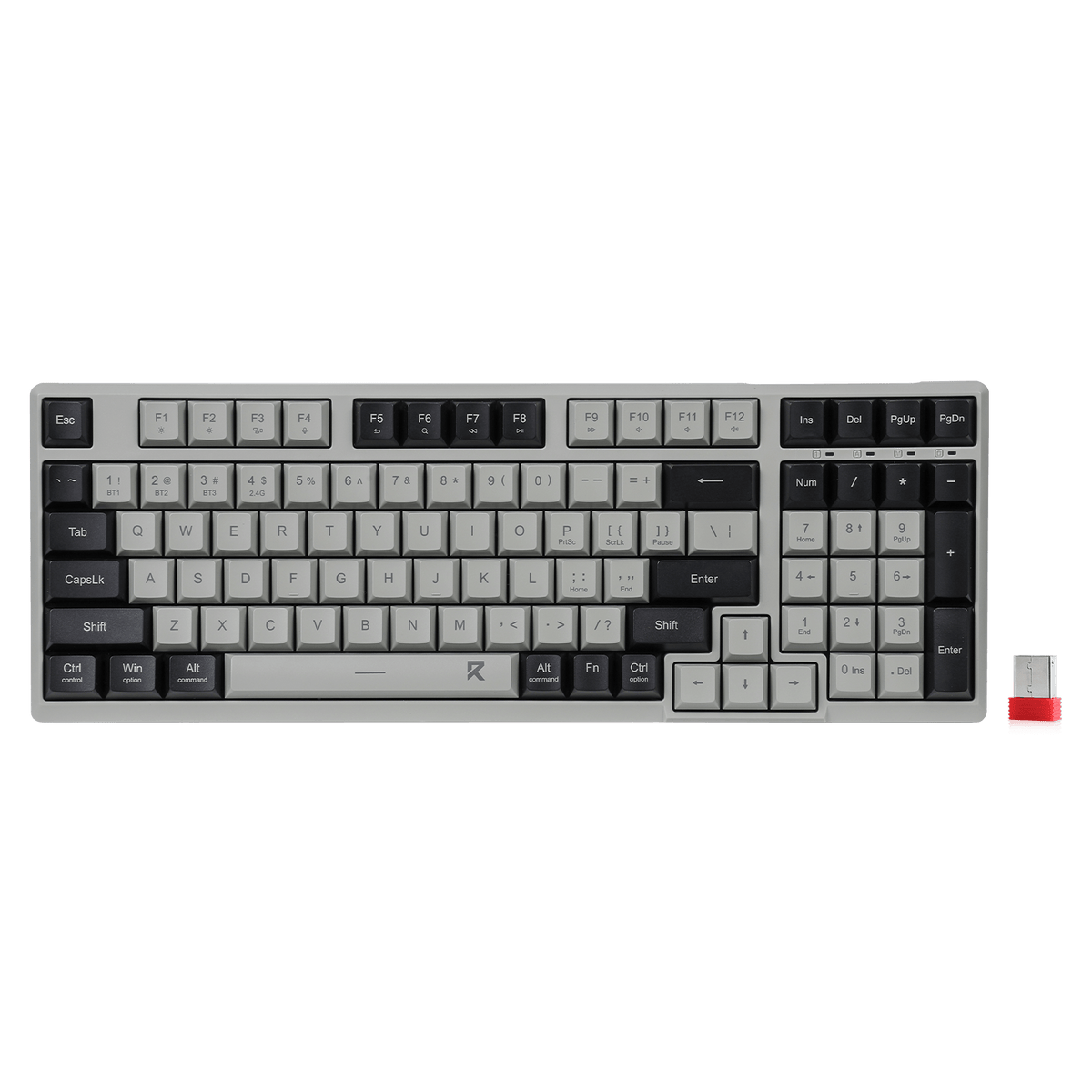 Redragon EU BK7114 96% 98 Keys Scissor Mechanism Slim Wireless Keyboard Black Grey