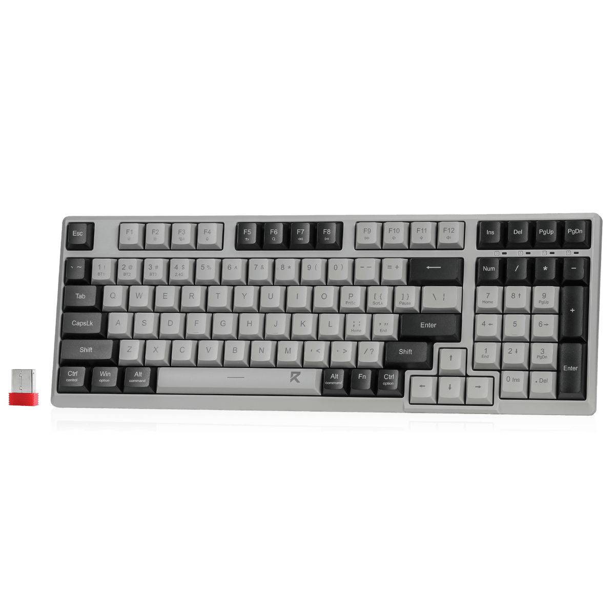 Redragon EU BK7114 96% 98 Keys Scissor Mechanism Slim Wireless Keyboard Black Grey