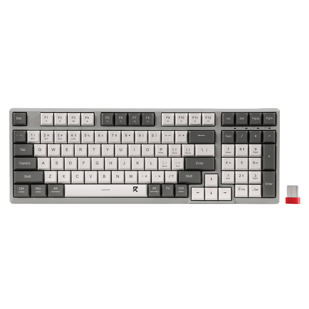 Redragon EU BK7114 96% 98 Keys Scissor Mechanism Slim Wireless Keyboard White Grey