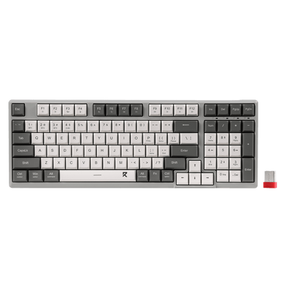 Redragon EU BK7114 96% 98 Keys Scissor Mechanism Slim Wireless Keyboard White Grey