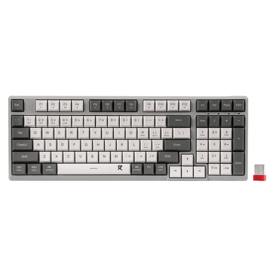 Redragon EU BK7114 96% 98 Keys Scissor Mechanism Slim Wireless Keyboard White Grey