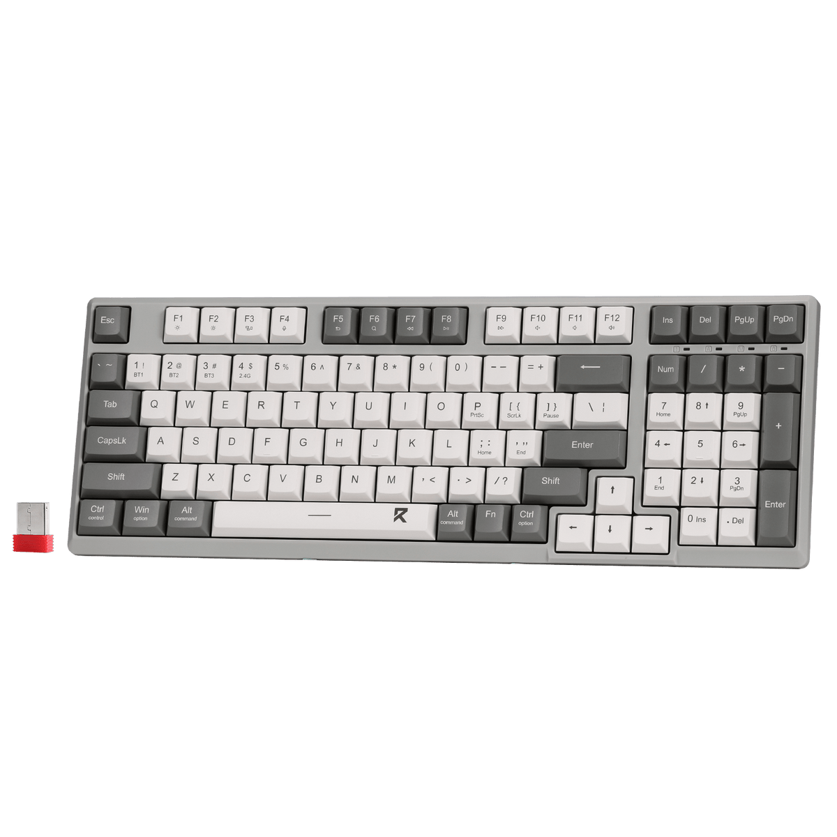 Redragon EU BK7114 96% 98 Keys Scissor Mechanism Slim Wireless Keyboard White Grey