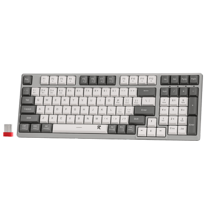 Redragon EU BK7114 96% 98 Keys Scissor Mechanism Slim Wireless Keyboard White Grey