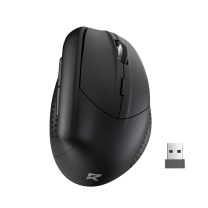 Redragon EU BM-4033 Wireless Vertical Ergonomic Mouse, 2.4GHz Connection, 5 Levels Up to 4000 DPI, Auto Power Saving Mice for Laptop, Desktop, PC, Black