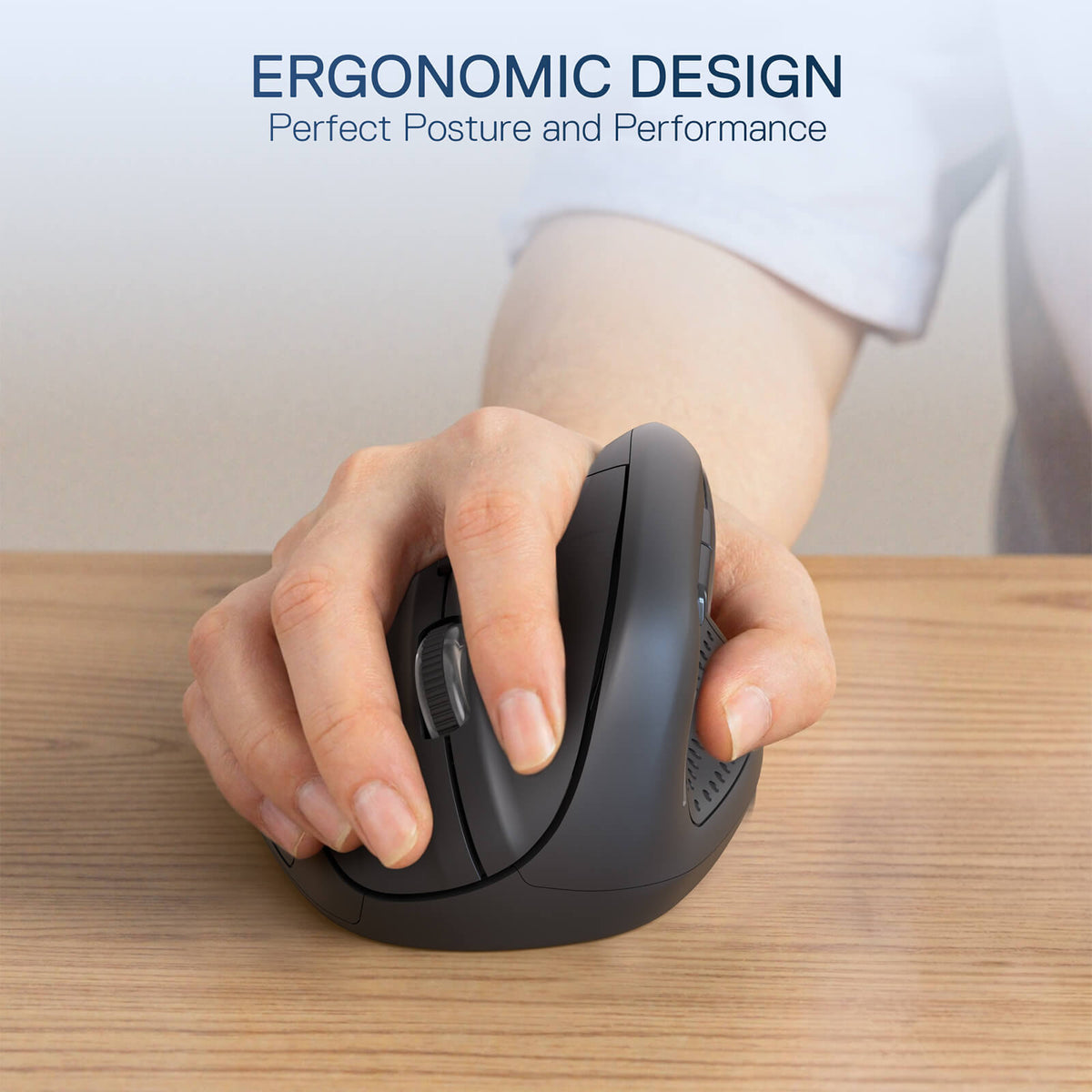 Redragon EU BM-4033 Wireless Vertical Ergonomic Mouse, 2.4GHz Connection, 5 Levels Up to 4000 DPI, Auto Power Saving Mice for Laptop, Desktop, PC, Black