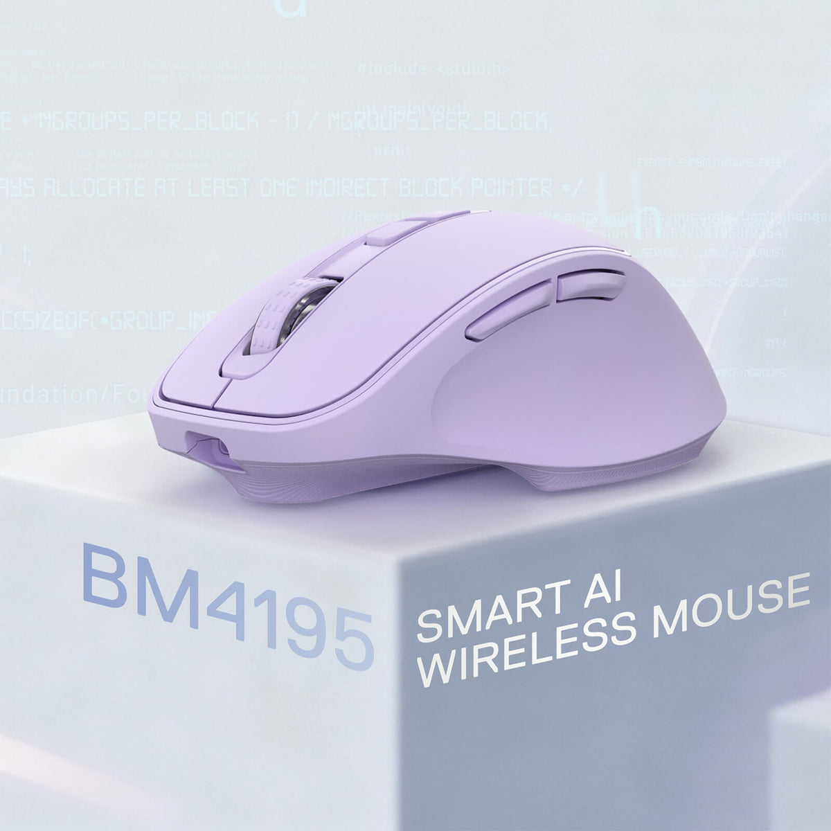 Redragon EU BM4195 AI Smart Wireless Mouse, 2.4G & BT Computer Office Mouse, Translate & Voice Typing, 5 DPI Adjustable, Ergonomic Design, Long Battery Life, for Laptop/Desktop/PC, Purple